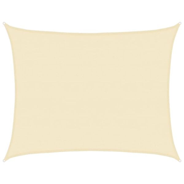 vidaXL Para-sol estilo vela 160 g/m² 6x8 m PEAD cor creme