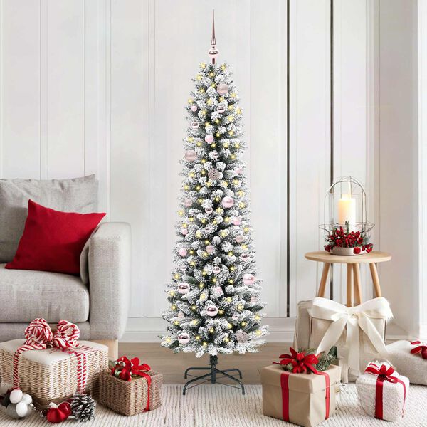 vidaXL &Aacute;rvore de Natal Artificial Branco 150 cm PVC, Metal e Pl&aacute;stico