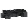 vidaXL 8 pcs conjunto sof&aacute;s de jardim com almofad&otilde;es vime PE preto