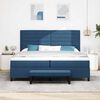 vidaXL Cama Box com colch&atilde;o com cabeceira Azul 200 x 200 cm tecido
