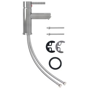 vidaXL Torneira para lavat&oacute;rio de casa de banho 130x176 mm prata