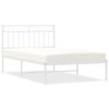 vidaXL Estrutura de cama em metal com cabeceira 107x203 cm branco