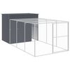 vidaXL Casota p/ c&atilde;es c/ parque 214x457x181 cm a&ccedil;o galvaniz. antracite