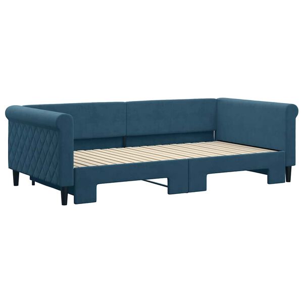 vidaXL Sof&aacute;-cama com gavet&atilde;o 100x200 cm veludo azul