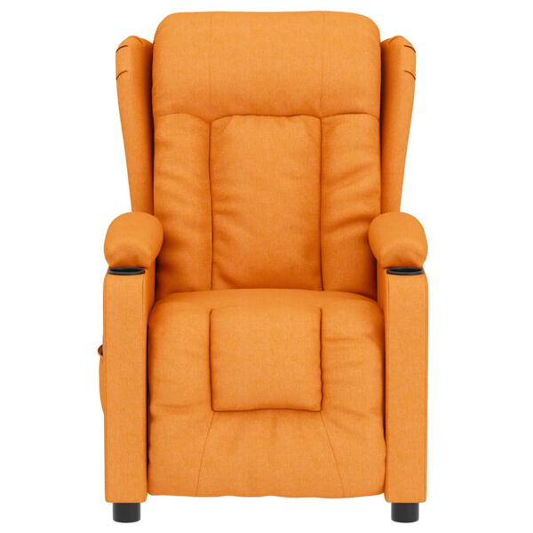 vidaXL Poltrona el&eacute;trica de massagens tecido amarelo-escuro
