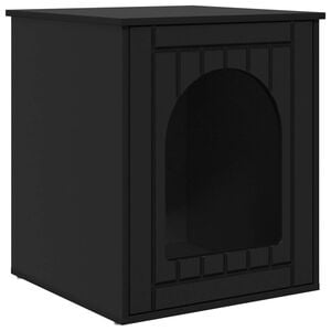 vidaXL Casa para Gatos Preto 53 x 52 x 62 cm Derivados de Madeira