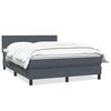 vidaXL Cama com molas/colch&atilde;o 160x210 cm veludo cinzento-escuro