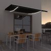 vidaXL Toldo retr&aacute;til manual com LED 450x350 cm antracite