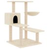 vidaXL &Aacute;rvore para gatos c/ postes arranhadores sisal 82,5 cm creme