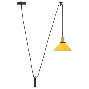 vidaXL Candeeiro suspenso regul&aacute;vel altura E27 amarelo brilhante &Oslash;22cm