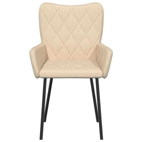 vidaXL Cadeiras de jantar 2 pcs tecido cor creme