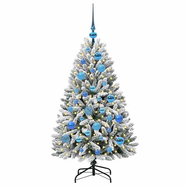 vidaXL &Aacute;rvore de Natal Artificial Verde e Branco 120 cm PVC e Metal