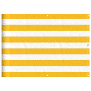 vidaXL Tela de varanda 75x1000 cm amarelo e branco riscas