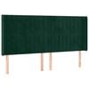 vidaXL Cabeceira cama c/ abas veludo 183x16x118/128 cm verde-escuro