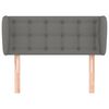 vidaXL Cabeceira de cama c/ abas tecido 103x23x78/88cm cinzento-escuro