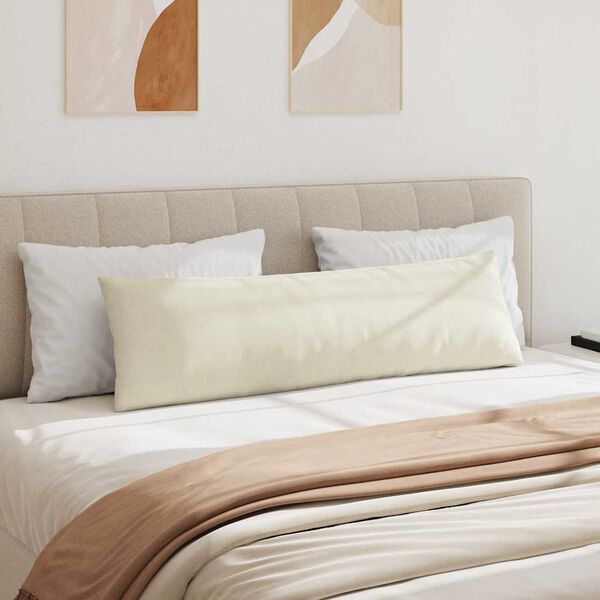 vidaXL Travesseiros de Sof&aacute; 2 pcs Creme 145 x 40 cm