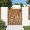 vidaXL Port&atilde;o de jardim 100x150 cm em a&ccedil;o corten com design de grama