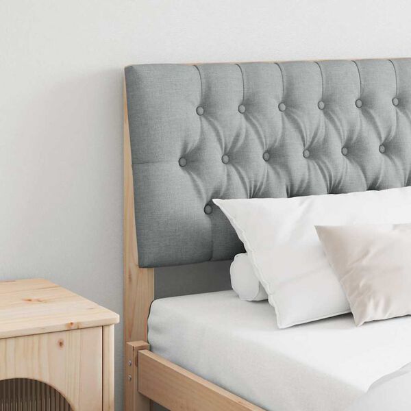 vidaXL Cabeceira estofada Cinzento-claro 200 cm