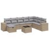 vidaXL 8 pcs conj. sof&aacute;s jardim c/ almofad&otilde;es vime PE bege misturado
