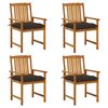 vidaXL Cadeiras de jardim c/ almofad&otilde;es 4 pcs madeira de ac&aacute;cia maci&ccedil;a