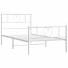 vidaXL Estrutura de cama com cabeceira e p&eacute;s 90x200 cm metal branco