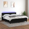 vidaXL Cama box spring c/ colch&atilde;o e LED 180x200 cm tecido preto