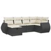vidaXL 6 pcs conjunto sof&aacute;s de jardim c/ almofad&otilde;es vime PE preto