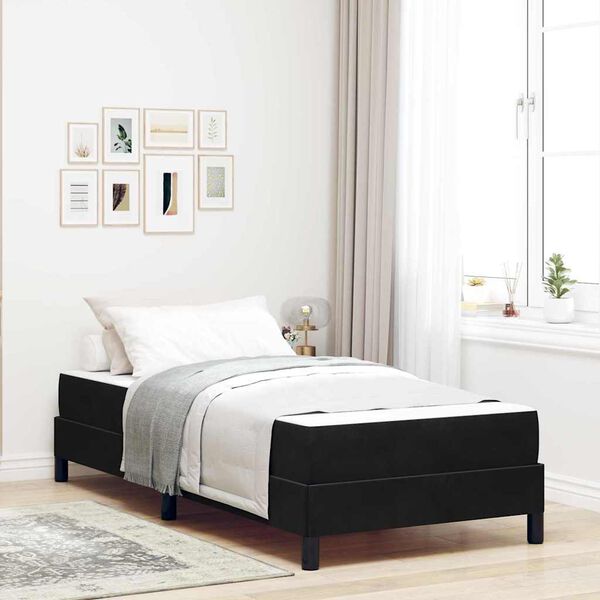 vidaXL Cama Box com colchão Preto 80 x 210 cm tecido