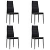 vidaXL Cadeiras de jantar 4 pcs couro artificial preto