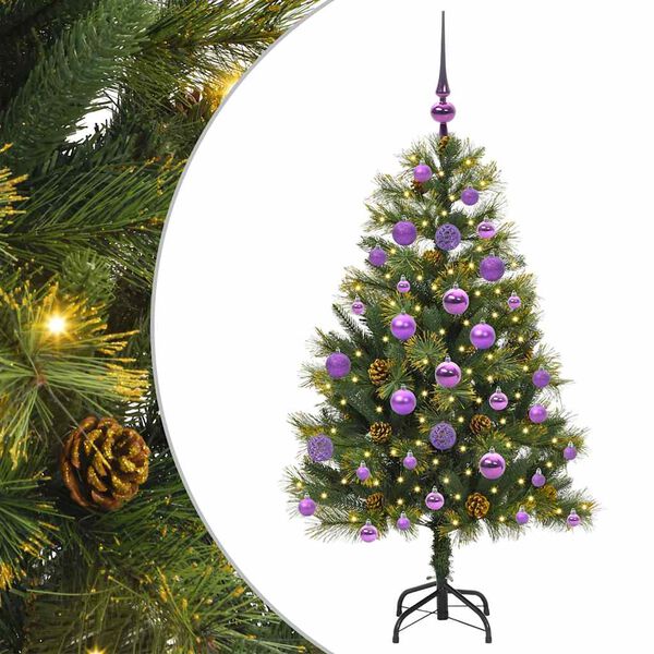 vidaXL &Aacute;rvore de Natal Artificial Articulada com Cones Verde 120 cm
