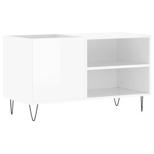 vidaXL Arm&aacute;rio p/ discos 85x38x48 cm deriv. madeira branco brilhante