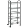 vidaXL Carrinho de cozinha c/ 5 prateleiras ferro 46x26x105cm cinzento