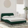 vidaXL Cama com colch&atilde;o Dover 140x190 cm veludo verde-escuro