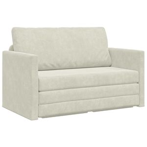 vidaXL Sof&aacute;-Cama Creme 124 x 71 x 78 cm Veludo