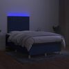 vidaXL Cama box spring c/ colch&atilde;o e LED 120x190 cm tecido azul