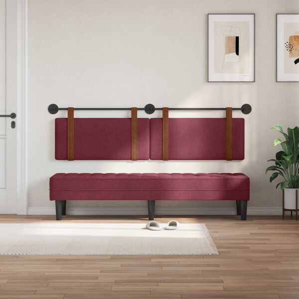 vidaXL Cabeceira Suspensa Vinho Vermelho 170 x 55 x 5 cm PU Antigo