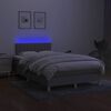 vidaXL Cama box spring c/ colch&atilde;o e LED 120x190 cm tecido cinza-claro
