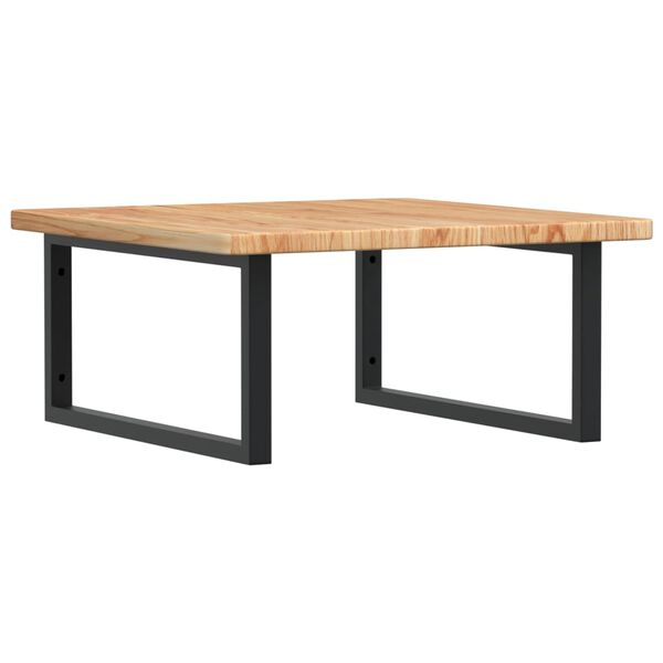 vidaXL Prateleira de parede p/ lavat&oacute;rio a&ccedil;o/madeira carvalho maci&ccedil;a