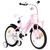 vidaXL Bicicleta crian&ccedil;a c/ plataforma frontal roda 16" branco/rosa