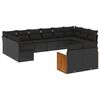 vidaXL 12 pcs conjunto de sof&aacute;s de jardim c/ almofad&otilde;es vime PE preto