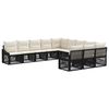 vidaXL Conjunto de Sof&aacute; de Jardim 11 pcs Preto vime PE