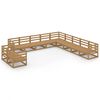 vidaXL 11 pcs conjunto lounge de jardim pinho maci&ccedil;o castanho mel