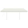 vidaXL Toldo autom&aacute;tico c/ LED e sensor de vento 4x3,5 m cor creme