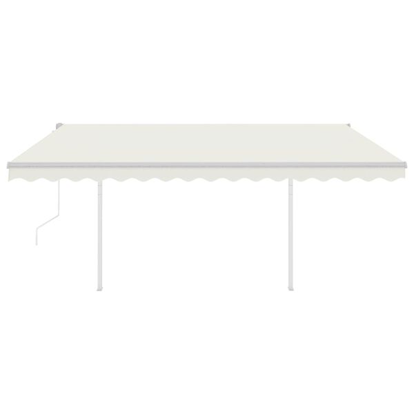 vidaXL Toldo autom&aacute;tico c/ LED e sensor de vento 4x3,5 m cor creme