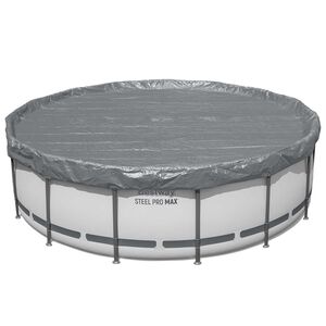 Bestway Capa para Piscina &Oslash;4,27 m Redondo Poli&eacute;ster Cinzento