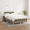 vidaXL Cama boxspring c/ colch&atilde;o 120x190cm tecido castanho-acinzentado