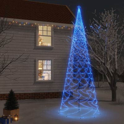 vidaXL Árvore de Natal com espigão 3000 luzes LED 800 cm azul