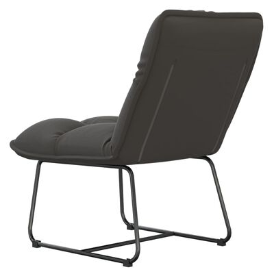vidaXL Cadeira de lazer com estrutura de metal veludo cinzento-escuro
