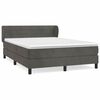 vidaXL Cama com molas/colch&atilde;o 140x200 cm veludo cinzento-escuro