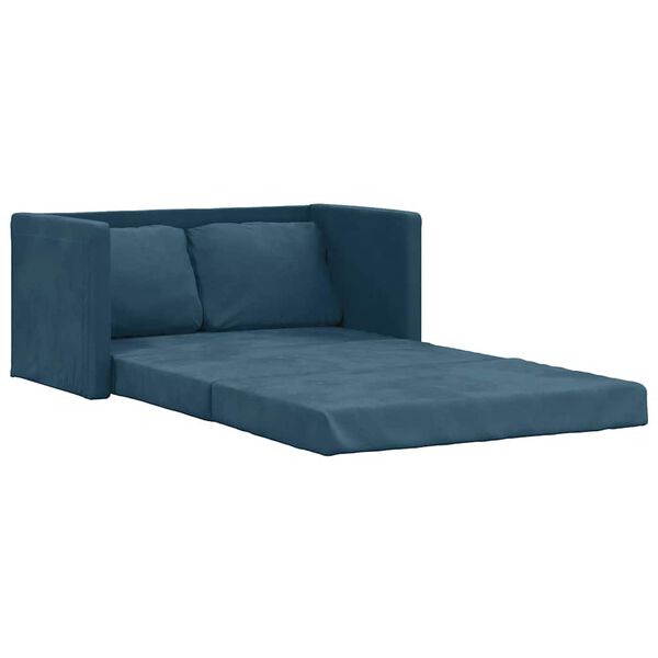 vidaXL Sof&aacute;-cama sem p&eacute;s 122x204x55 cm veludo azul